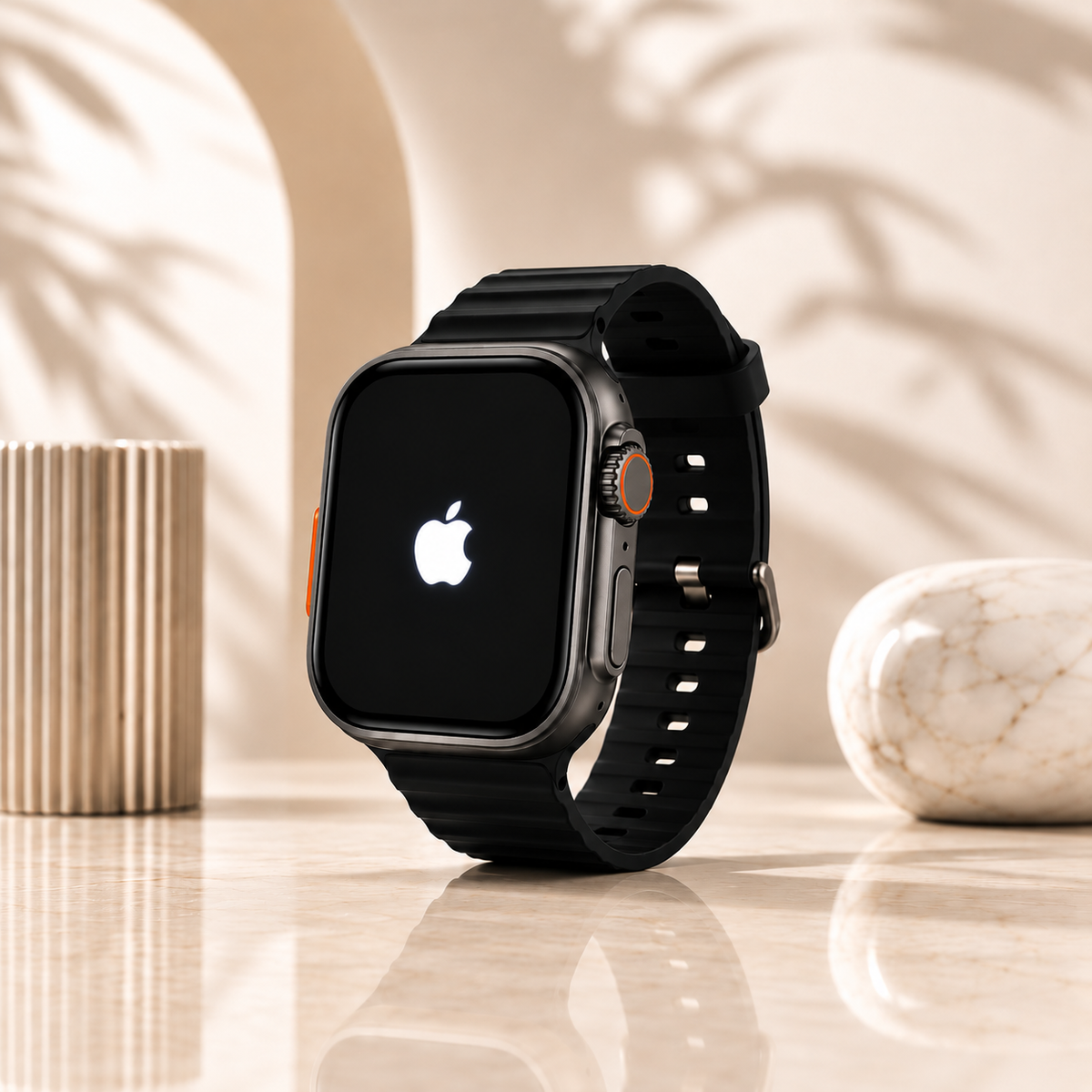 Ultra 3 49mm Smart Watch – Apple Logo| Natural Titanium Finish | Bluetooth Calling