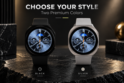 LAXASFIT 44mm smartwatch available in black and silver premium color variants