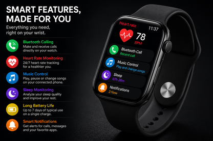 Series 11 smartwatch with Bluetooth calling, heart rate monitoring, music control and sleep tracking